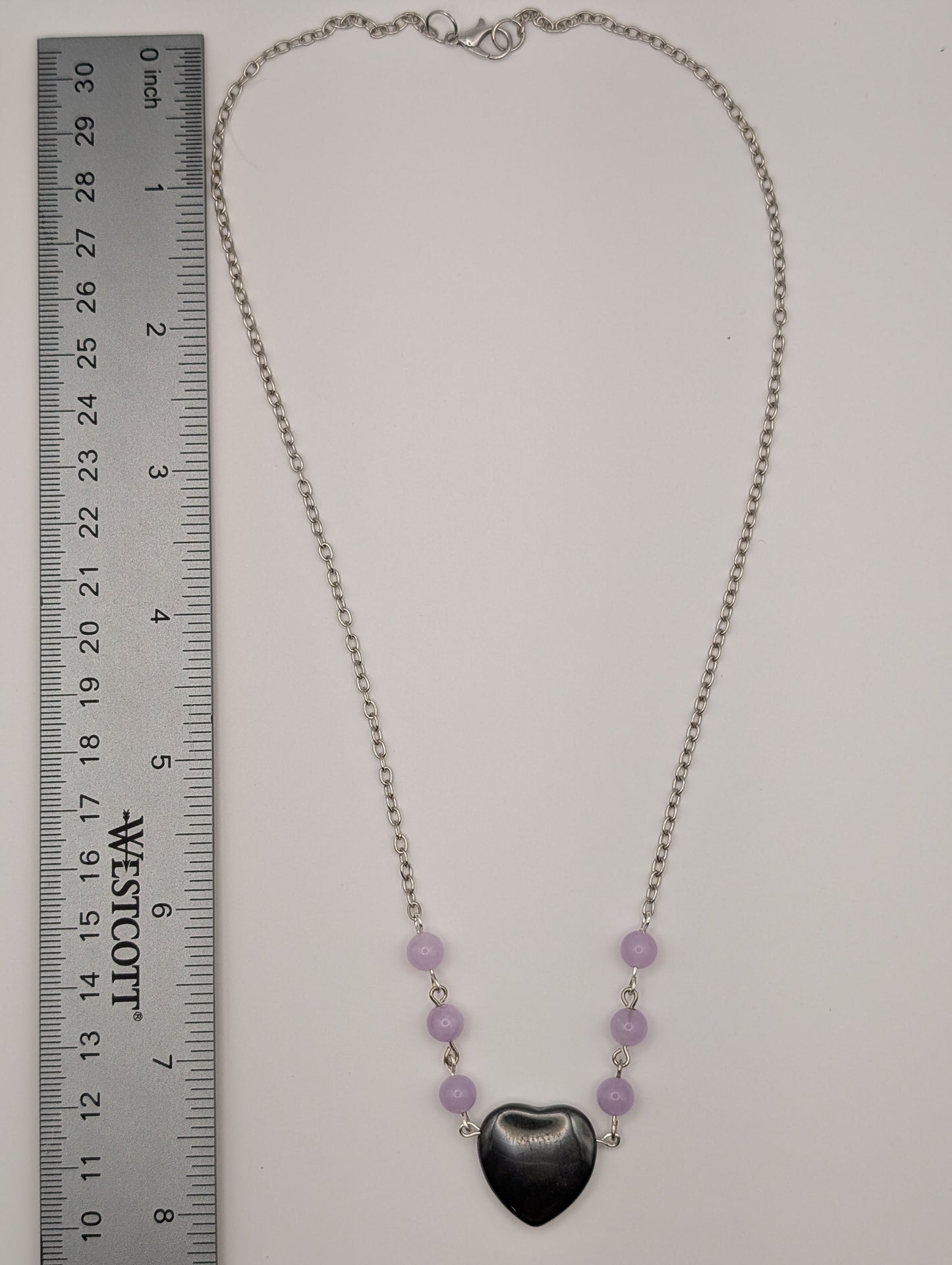 Hematite Stone Heart Earring and Necklace Set